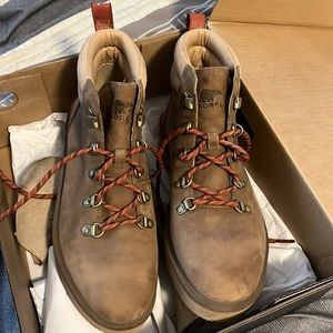 Sorel Brown Athletic Shoes with Red Accents